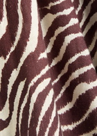 Desmond & Dempsey Tide Zebra-print Linen Trousers Brown