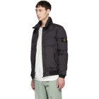 Stone Island Black Down Bomber Jacket