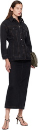 WARDROBE.NYC Black Denim Column Midi Skirt