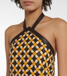 Dodo Bar Or Leather halterneck midi dress