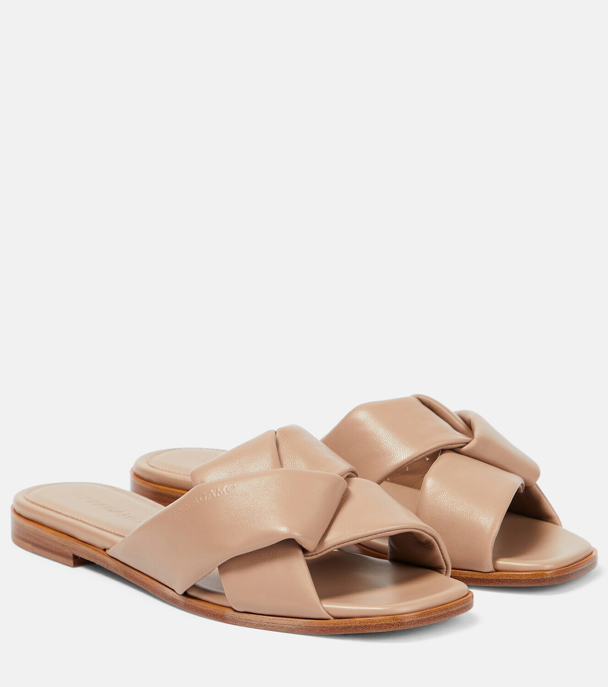 Ferragamo - Origami knot leather slides Salvatore Ferragamo