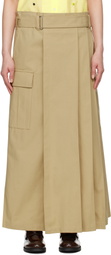 Kenzo Beige Kenzo Paris Cargo Cotton Ripstop Maxi Skirt