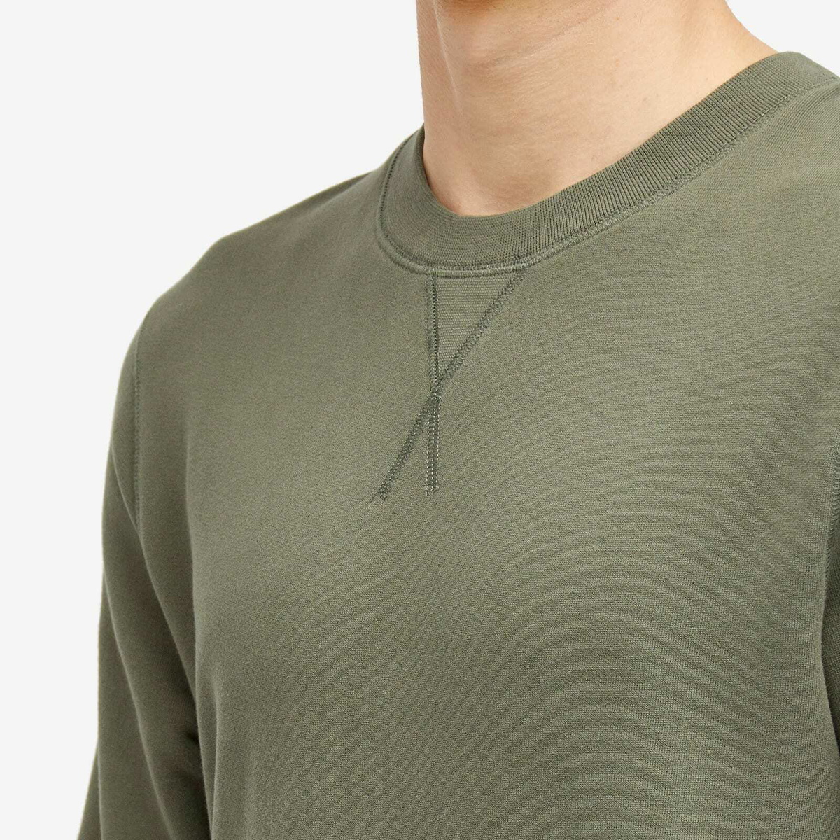 Sunspel Men's Loopback Sweatshirt in Khaki24 Sunspel