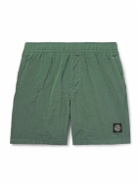 Stone Island - Straight-Leg Mid-Length Logo-Appliquéd Nylon Metal Swim Shorts - Green