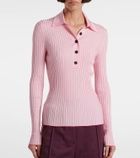 Ferragamo Ribbed-knit polo sweater