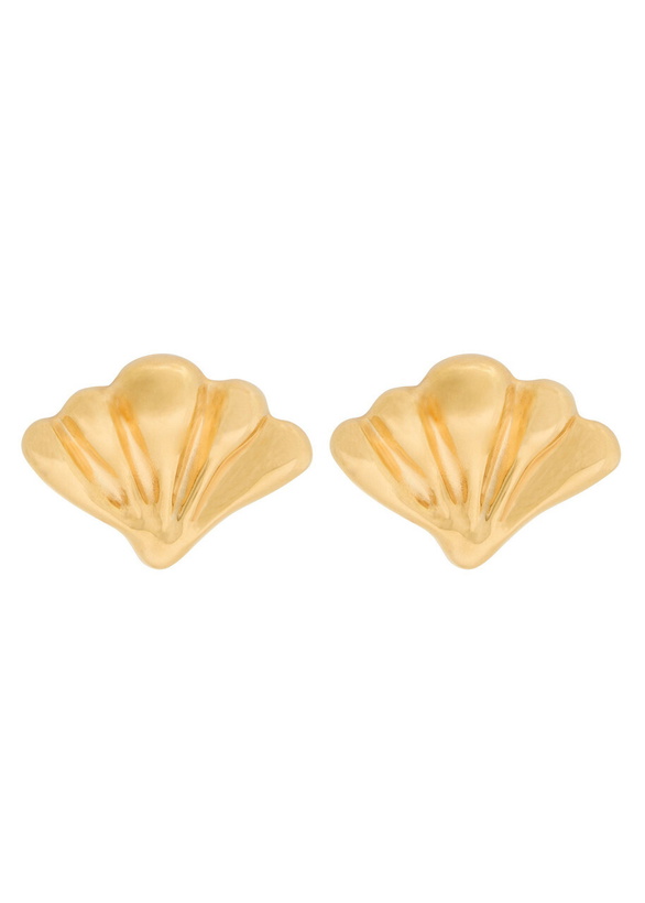 Photo: Chloe The Chloé Mirror Shell Earrings - Gold - One Size