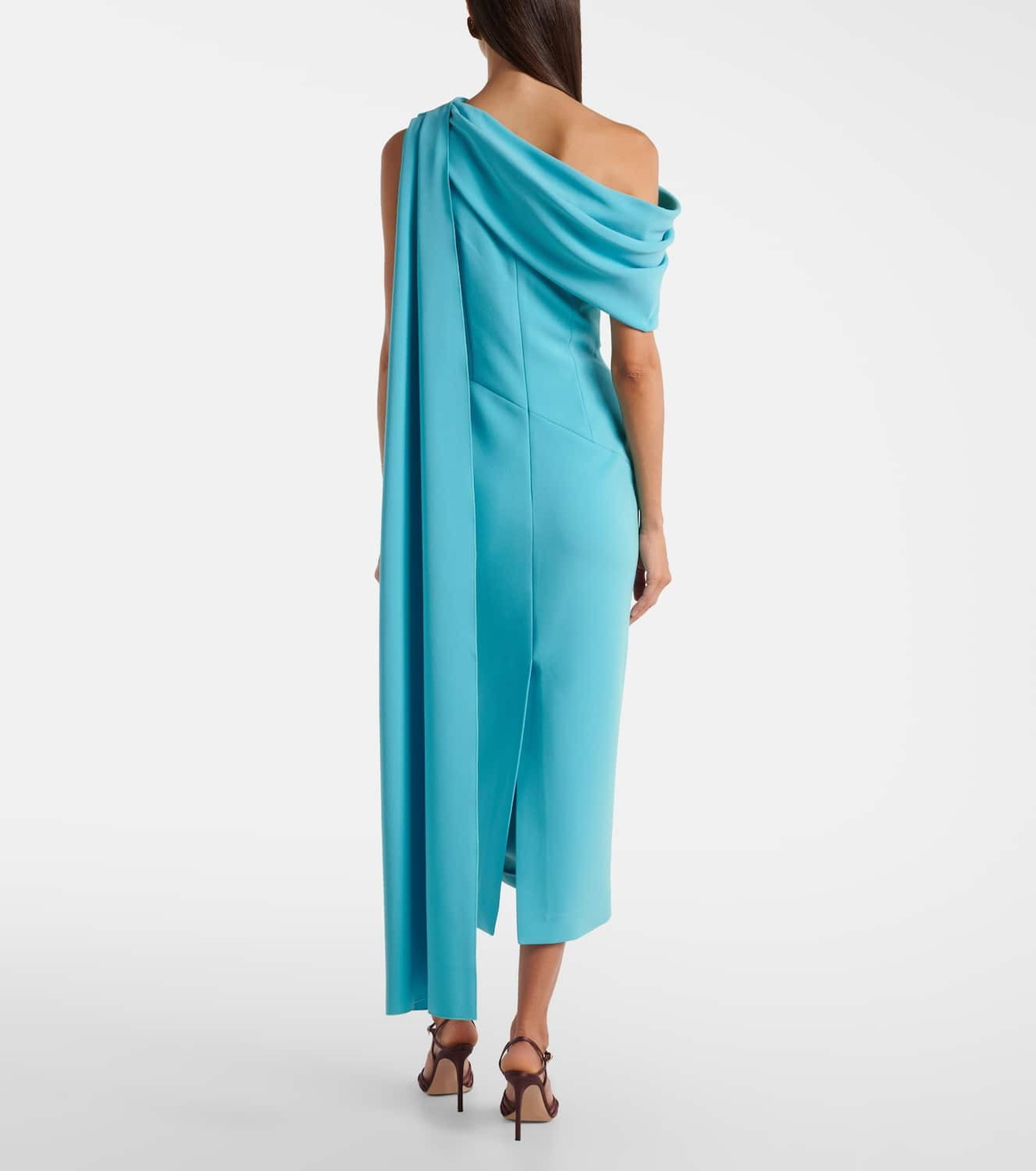 Roksanda Maite caped crêpe midi dress