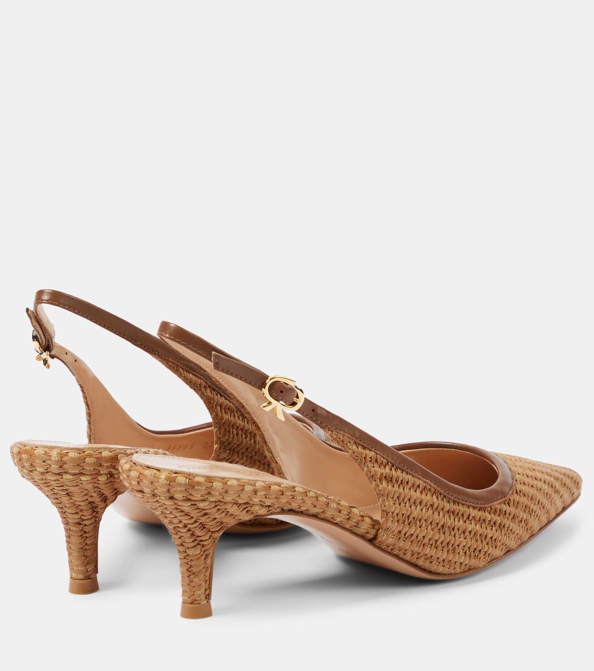 Gianvito Rossi Leith raffia slingback pumps