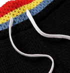 AMIRI - Wide-Leg Striped Crocheted Silk-Blend Shorts - Black