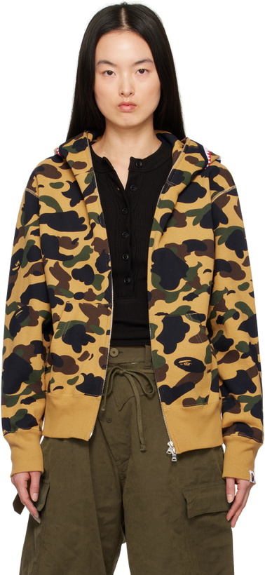 Photo: BAPE Khaki & Tan ABC Camo Shark Full Zip Hoodie