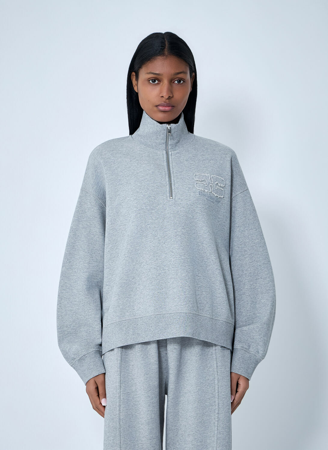 GANNI Half-Zip Sweatshirt
