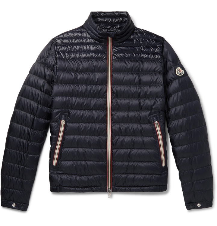 Photo: Moncler - Daniel Webbing-Trimmed Quilted Shell Down Jacket - Blue