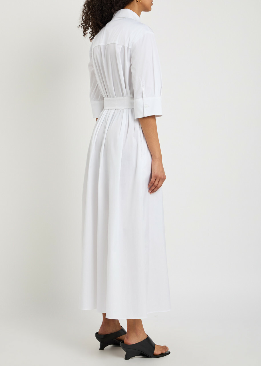 Max Mara Cotton-blend Maxi Shirt Dress White