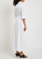 Max Mara Cotton-blend Maxi Shirt Dress White