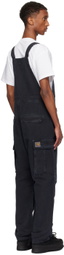 Carhartt Work In Progress Black Cargo Bib Overalls