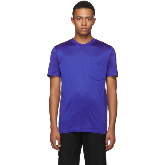 Photo: Lanvin Blue L Logo Pocket T-Shirt