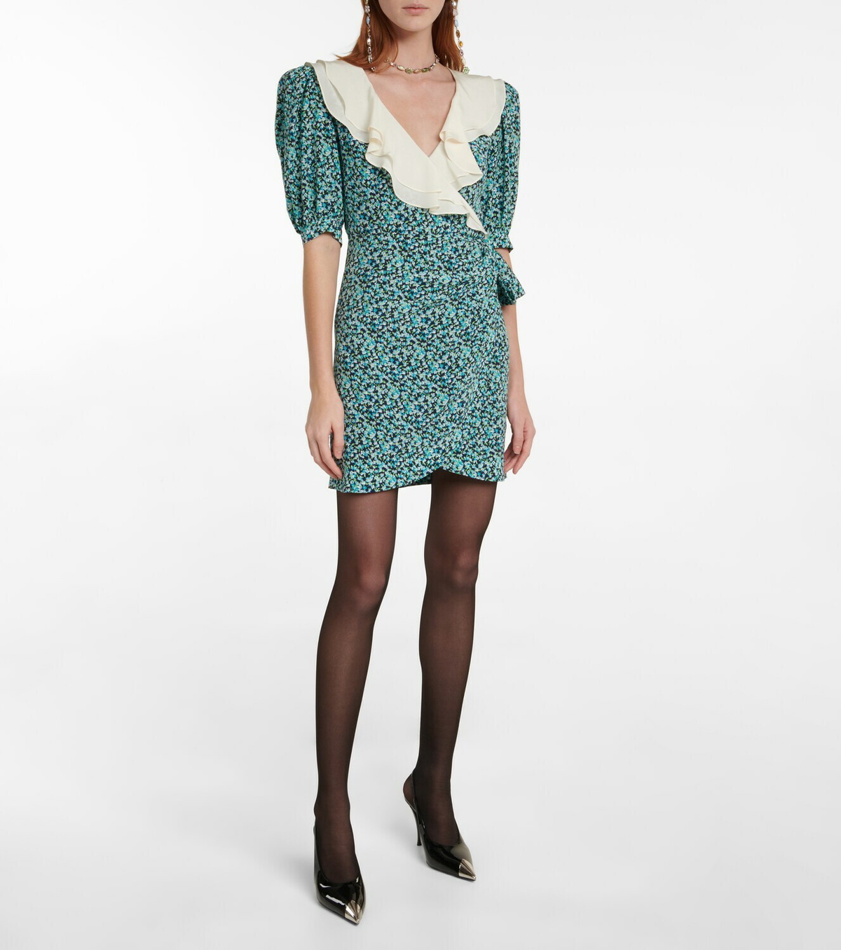 Alessandra Rich Floral silk minidress Alessandra Rich