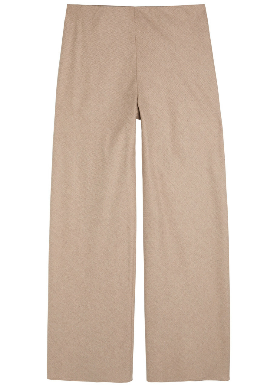 Vince Wide-leg Wool-blend Trousers Beige