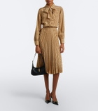 Gucci Interlocking G plissé silk midi dress