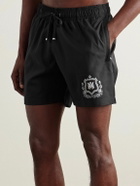 AMIRI - Straight-Leg Mid-Length Logo-Print Swim Shorts - Black