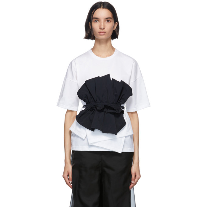 Photo: Enfold Navy and White Cut Layered T-Shirt