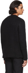 Isabel Benenato Black Alpaca Safety Pin Sweater