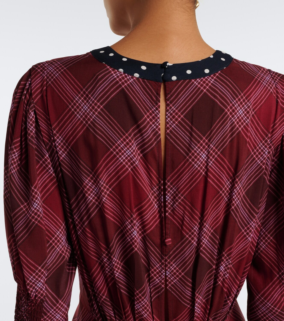 Rixo Meg plaid and polka-dot maxi dress