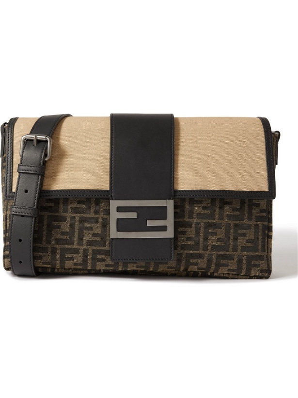 Photo: FENDI - Baguette Leather-Trimmed Monogrammed Coated-Canvas Messenger Bag