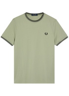 Fred Perry Embroidered Logo Cotton T-shirt Green