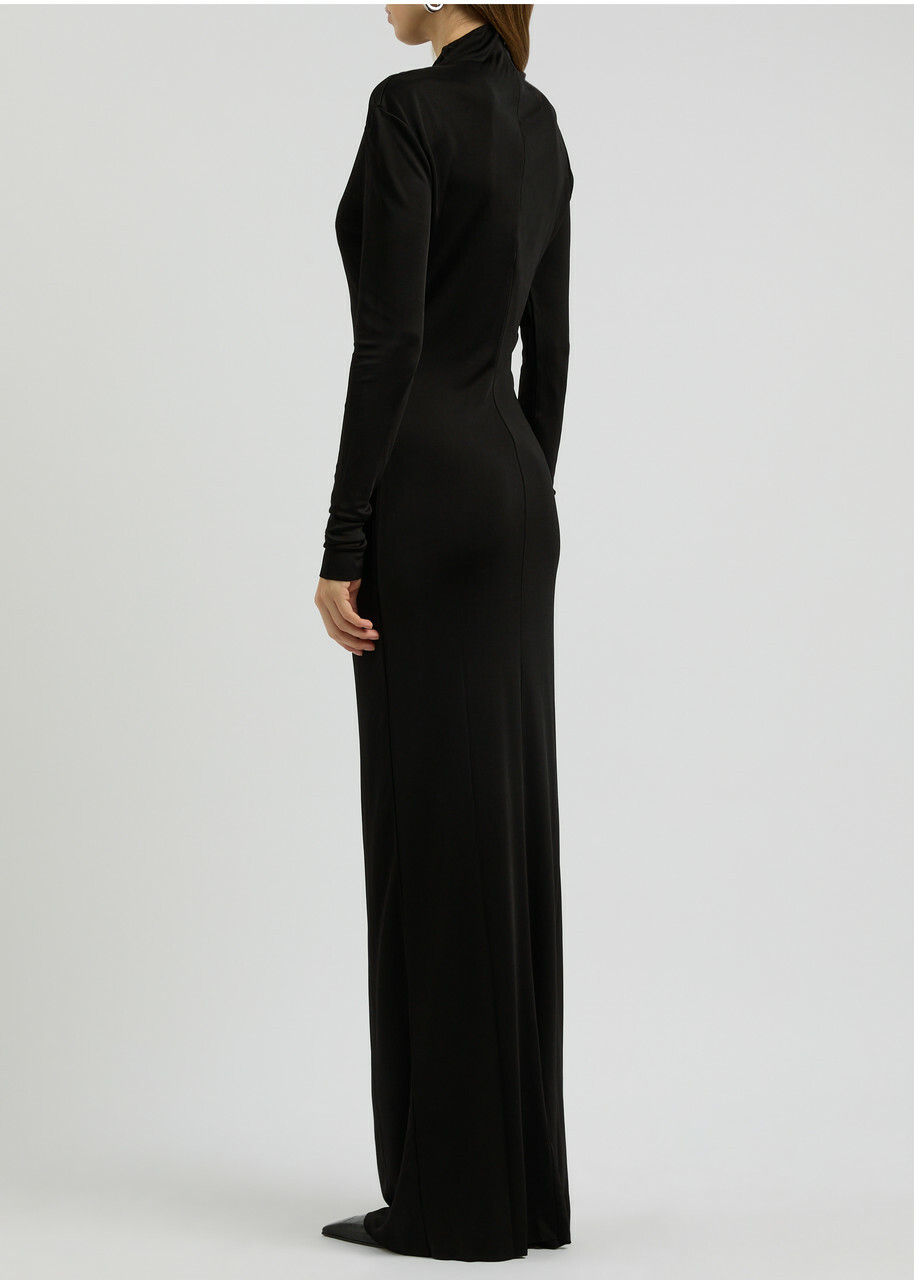 【送料&関税込】Khaite Cerna Viscose Jersey Dress KHAITE Cerna off-the-shoulder twist-front jersey midi dress