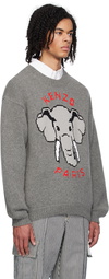 Kenzo Gray Kenzo Paris Elephant Sweater