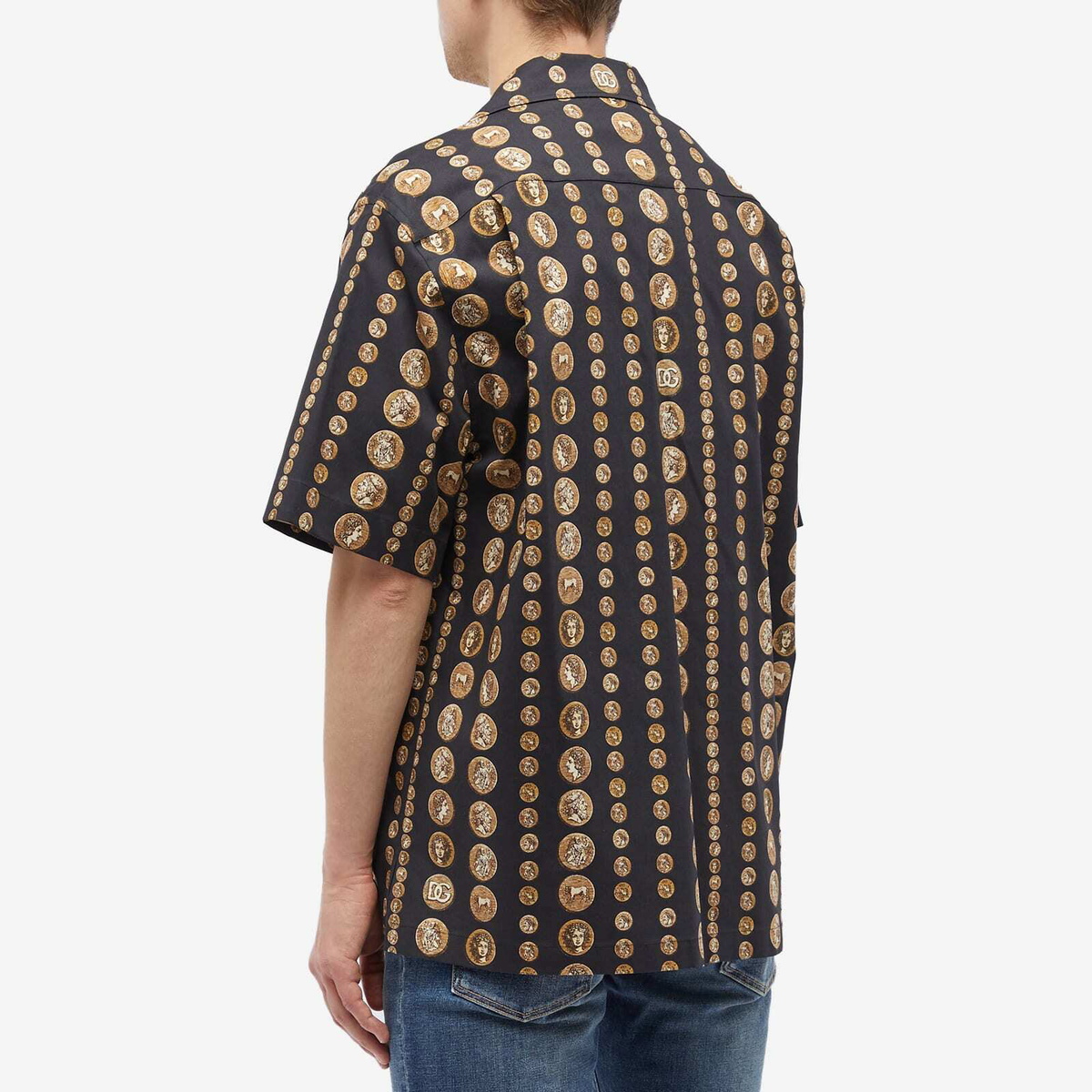 Dolce & Gabbana Black Cotton Coin Print Crew Neck T-shirt main image 1