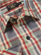 RRL - Askin Distressed Checked Cotton-Flannel Overshirt - Multi