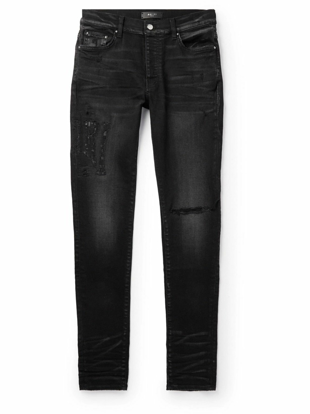 Photo: AMIRI - Skinny-Fit Distressed Jeans - Black