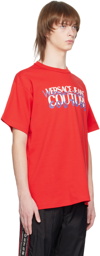 Versace Jeans Couture Red Printed T-Shirt