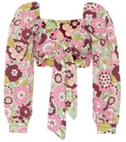 Dodo Bar Or Floral cotton crop top