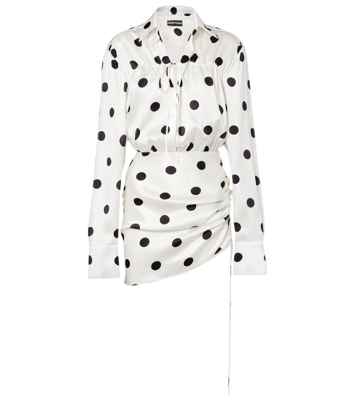 Photo: David Koma Polka-dot silk satin minidress