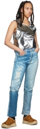 doublet Blue Photo Print Jeans