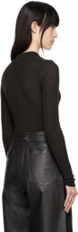 The Frankie Shop Brown Solana Polo Bodysuit