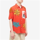 Jacquemus Men's Arty Sun Vacation Shirt in Red