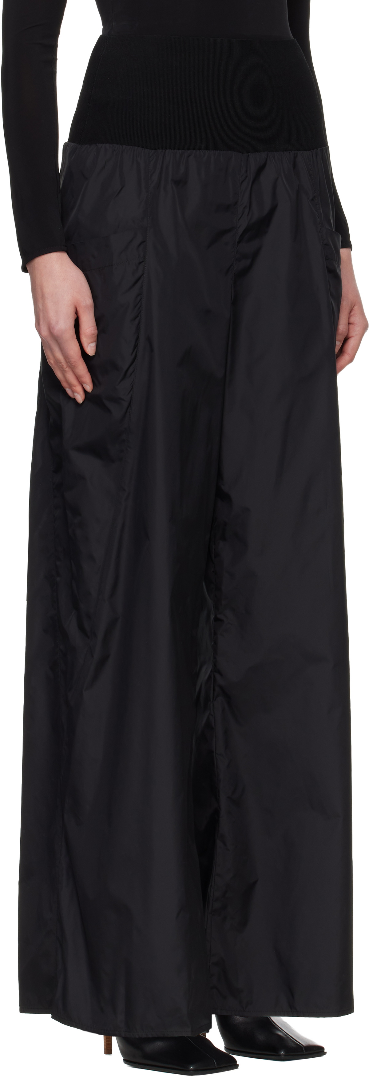 ALAÏA Black Nylon Track Pants