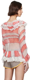 SC103 White & Pink Riddle Blouse