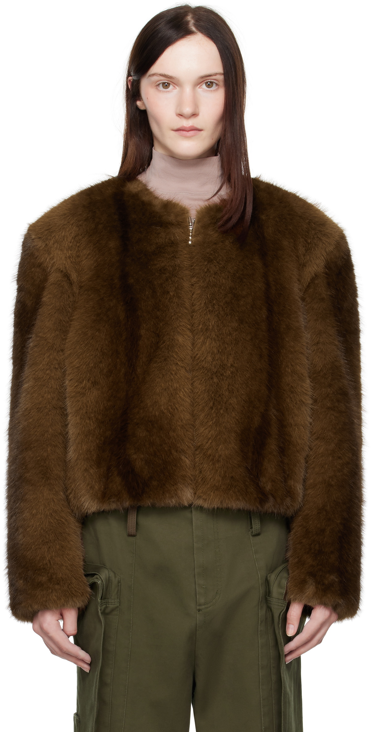 Stand Studio Brown Karly Faux-Fur Jacket