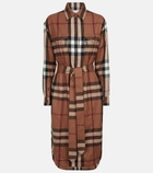Burberry - Checked wool shirt dress