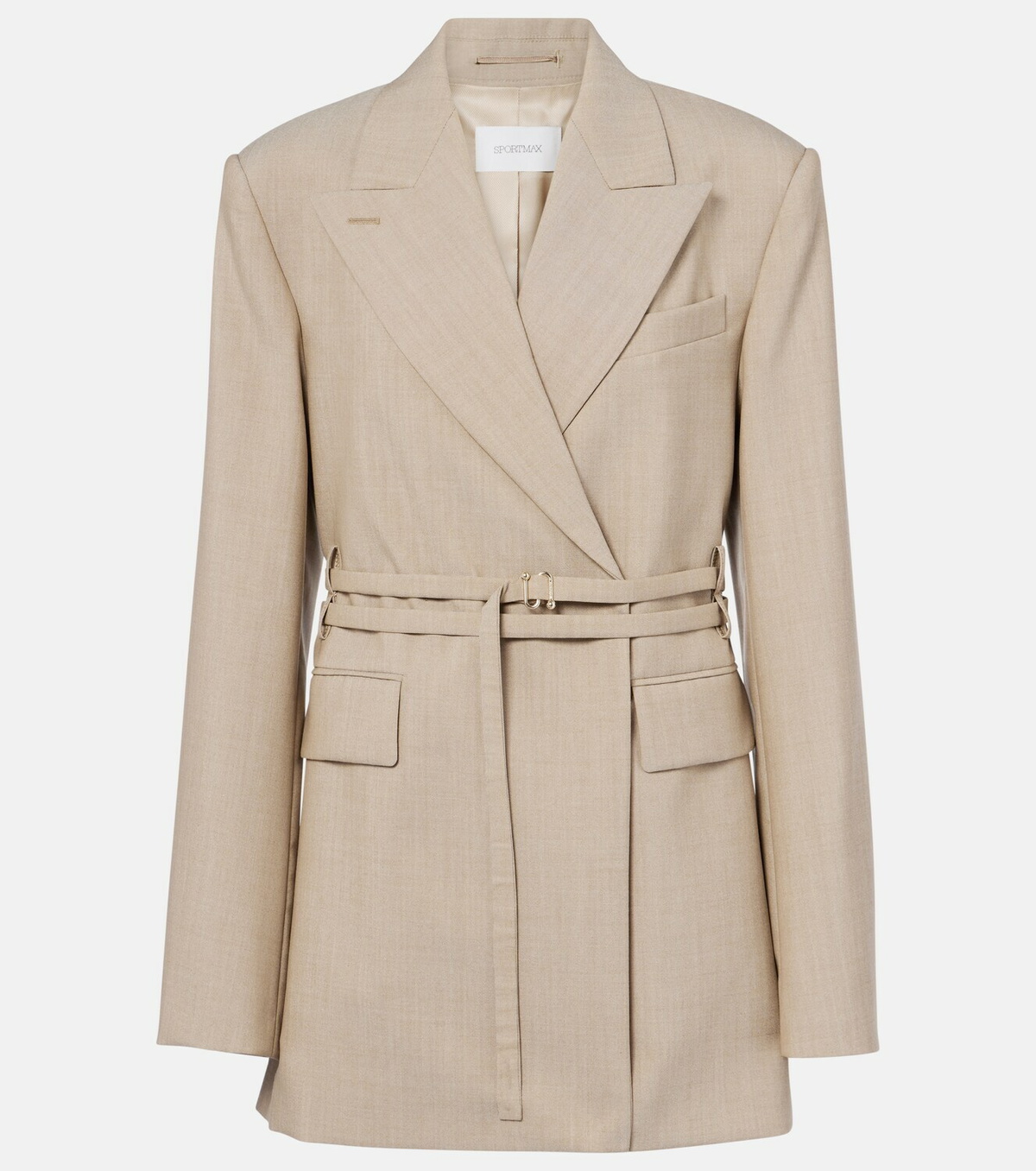 Sportmax Tubinga belted virgin wool blazer