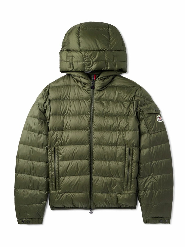 Photo: Moncler - Najan Logo-Appliquéd Quilted Shell Hooded Down Jacket - Green