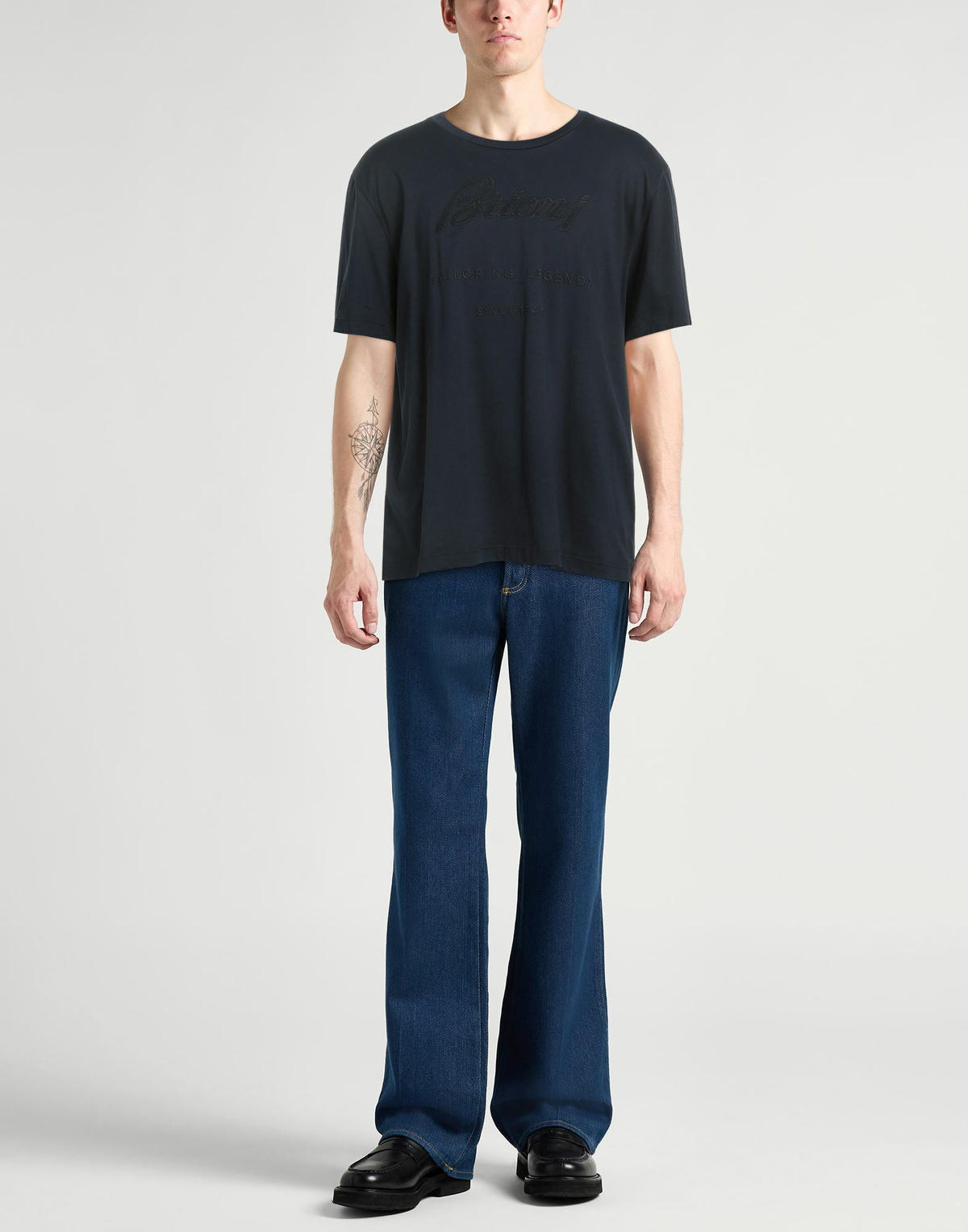 Brioni Mens T-shirt Midnight in Blue