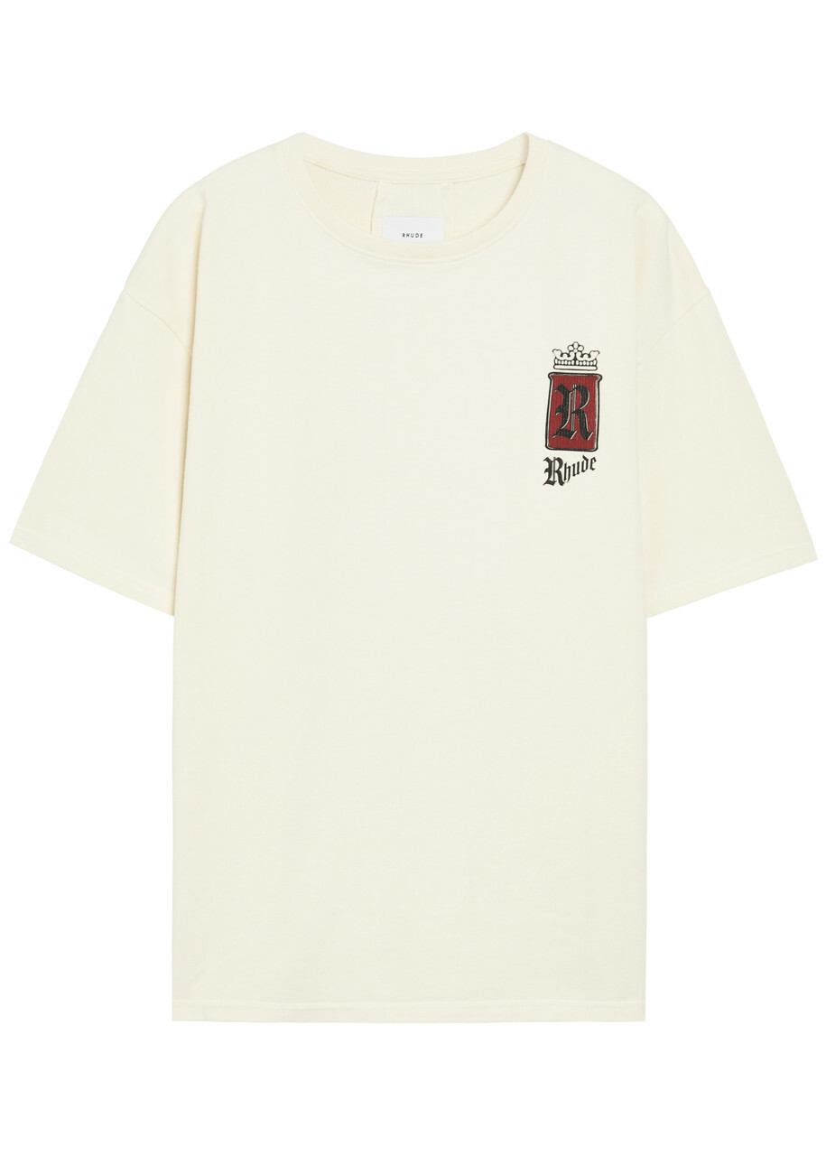 Rhude - St. Tropez Logo-Print Cotton-Jersey T-Shirt - Black Rhude