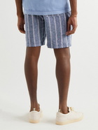 Onia - Straight-Leg Striped Linen Drawstring Shorts - Blue