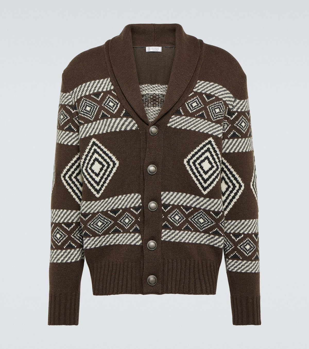 Brunello Cucinelli Intarsia cashmere cardigan Brunello Cucinelli